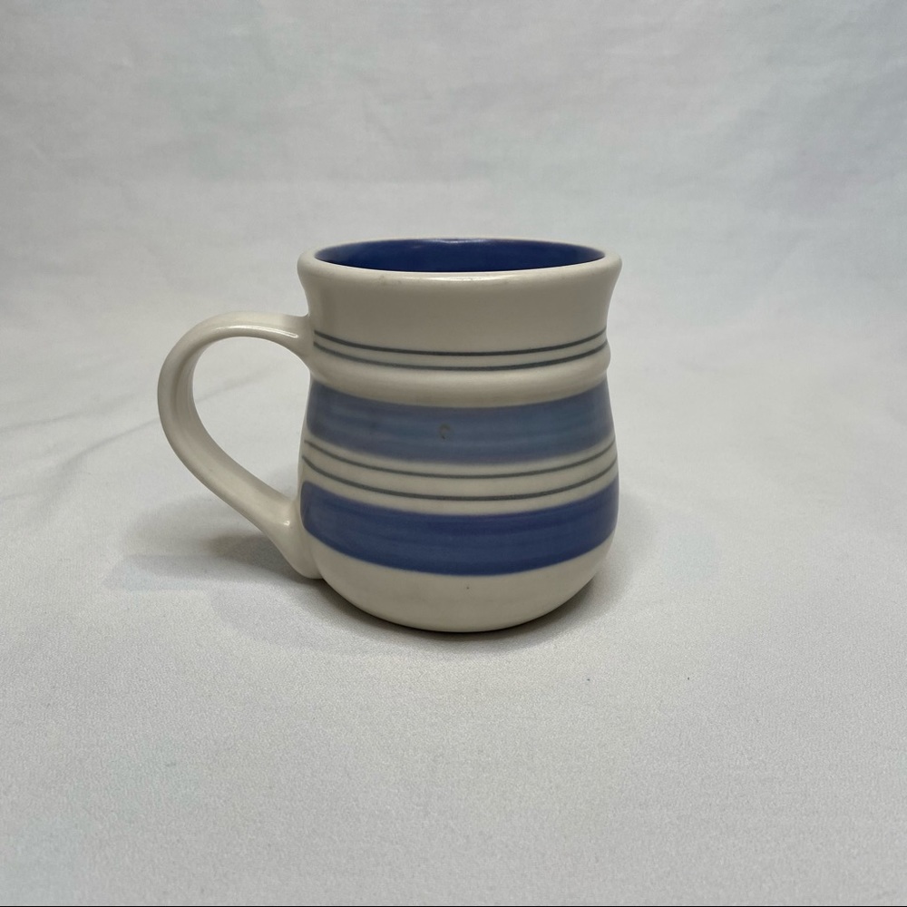Pfaltzgraff Rio Coffee Cup Mugs Blue Stripes Bands